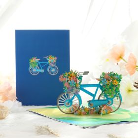 3D Pop Up Card Vintage Bicycle With Flower Card Greeting Card For Thanksgiving; Mother's Day; Valentine's Day; Birthday Size 17.8*12.7cm(7*5 Inch) Inc