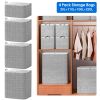 Clothes Storage Organizer Bags, Non-Woven Fabric Closet Storage Containers with Carrying Handles, Dust-Cover Lid and Zipper, Multi-Size for Quilts