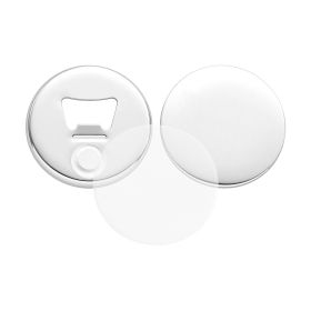 Button Maker Supplies 50 Sets 2.28 in / 58 mm Magnet Button Parts, with Magnetic and Bottle Opener Backs, Metal Shells, Clear Mylar Films