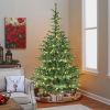 7ft Pre-Lit Christmas Tree with 400 Warm White LED Lights, 941 PE+PVC Tips, Realistic Layered Look