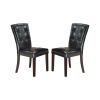 Faux Leather Upholstered Dining Chair, Black(Set of 2)