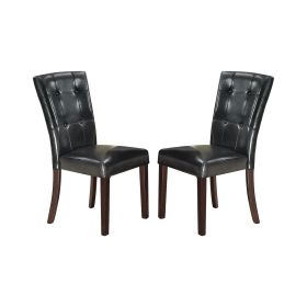 Faux Leather Upholstered Dining Chair, Black(Set of 2)