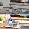 Sponge Holder for Kitchen Sink, Sink Caddy Organizer with High Brush Holder, Kitchen Countertop Organizers and Storage Essentials