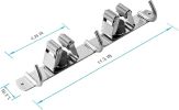 Broom and Mop Holder Wall Mounted, Broom Hanger Storage Rack, Stainless Steel Mop Hanger, Dustpan Holders with 2 Racks and 3 Hooks