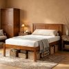 Farmhouse Wooden Platform Bed Frame - Classic Style Bed