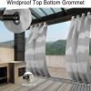 50" W x 96" L Water & Wind Resistant Outdoor Curtain for Patio Porch Gazebo Cabana , Greyish White