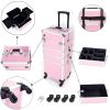 4 in 1 Aluminum Cosmetic Makeup Case Tattoo Box Pink