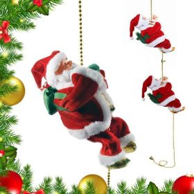 Electric Christmas Santa Claus Climbing Rope Ladder Musical Toy Xmas Gift Decor (Option: W11832600)