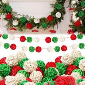 30 Pcs Christmas Rattan Balls Decorations Christmas Wicker Balls Decorative For Christmas Home Decor DIY Vase Bowl Filler Ornament Table Decorati (Option: 30pcs)